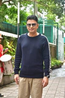 Bhushan Kumar snapped at the trailer launch of Vicky Vidya Ka Woh Wala Video