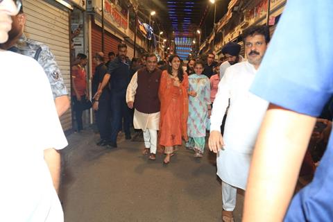 Mukesh Ambani, Radhika Merchant and Shloka Mehta snapped at Lalbaugcha Raja