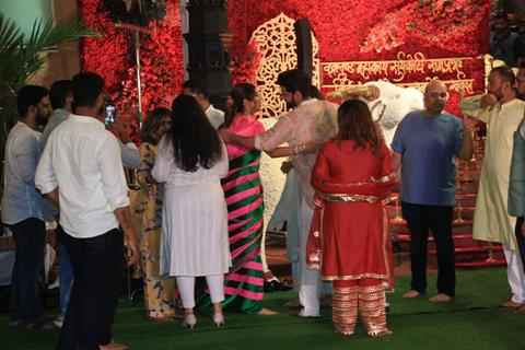 Shilpa Shetty and Zaheer Iqbal snapped at CM’s residence for Ganpati Darshan