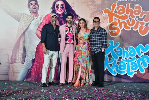 Aashim Gulati, Dhvani Bhanushali and Vinod Bhanushali  snapped at the special live musical performances of their upcoming film 'Kahan Shuru Kahan Khatam'