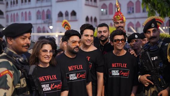 Archana Puran Singh, Sunil Grover, Kapil Sharma, Krushna Abhishek and Rajiv Thakur snapped at Attari-Wagah Border to promote their upcoming show ' The Great Indian Kapil Show '