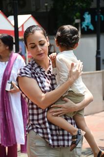 Dia Mirza get clicked with her son in the city