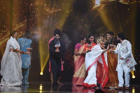 Rajkummar Rao and Triptii Dimri promoting their upcoming film 'Vicky Vidya Ka Woh Wala Video' on the sets of 'Sa Re Ga Ma Pa'