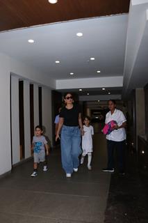 Kareena Kapoor, Taimur Ali Khan and Jeh Ali Khan  snapped in the city 