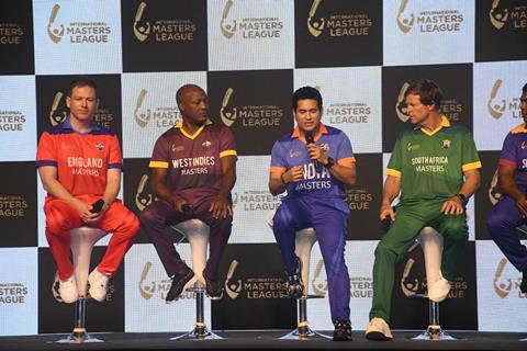 Sachin Tendulkar snapped at the launch event of the inaugural International Masters League (IML)