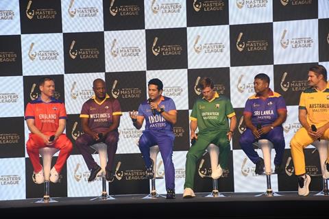 Sachin Tendulkar snapped at the launch event of the inaugural International Masters League (IML)