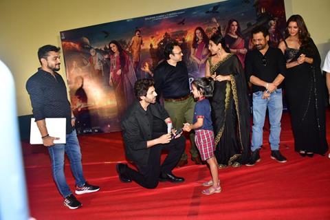 Vidya Balan and Kartik Aaryan snapped at the trailer launch of ‘Bhool Bhulaiyaa 3’ at Raj Mandir in Jaipur