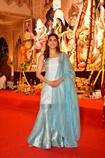 Sharvari Wagh snapped at Durga Puja Pandal