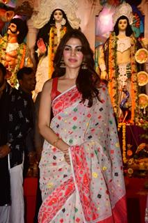 Rhea Chakraborty snapped at Durga Puja Pandal