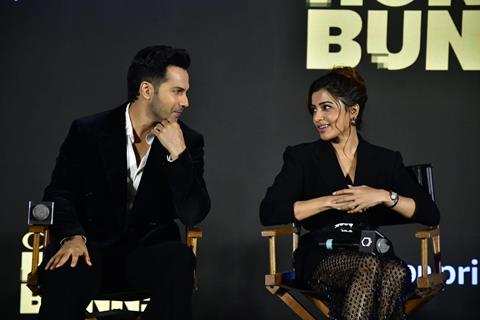 Varun Dhawan and Samantha Ruth Prabhu snapped at the trailer launch of 'Citadel: Honey Bunny'