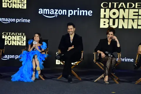 Varun Dhawan and Samantha Ruth Prabhu snapped at the trailer launch of 'Citadel: Honey Bunny'
