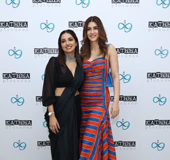 Kanika Dhillon and Kriti Sanon snapped at Kanika Dhillon's huge bash celebrating women driving Indian Cinema