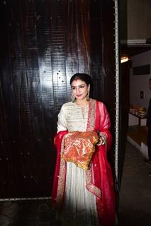 Raveena Tandon snapped at Anil Kapoor’s residence for Karwa Chauth