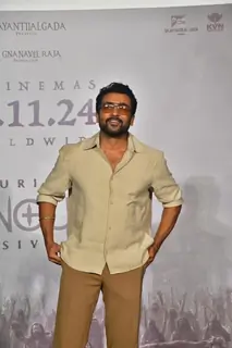 Suriya snapped at 'Kanguva' press conference