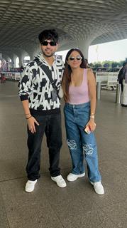 Arman Malik and Aashna Shroff snapped at the airport