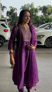 Hema Malini snapped at the airport