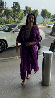 Hema Malini snapped at the airport