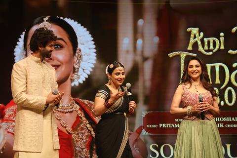 Vidya Balan, Madhuri Dixit and Kartik Aaryan snapped at the song launch of 'Ami Je Tomar 3.0'