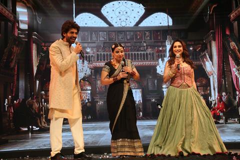 Vidya Balan, Madhuri Dixit and Kartik Aaryan snapped at the song launch of 'Ami Je Tomar 3.0'