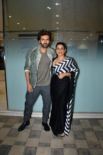 Vidya Balan and Kartik Aaryan snapped promoting their upcoming film ' Bhool Bhulaiyaa 3'