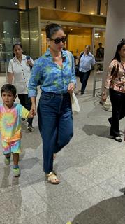 Kareena Kapoor and Jeh Ali Khan  snapped at the airport