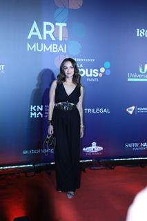 Seema Sajdeh snapped attending an art event