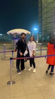 Sonakshi Sinha and Zaheer Iqbal snapped at the airport