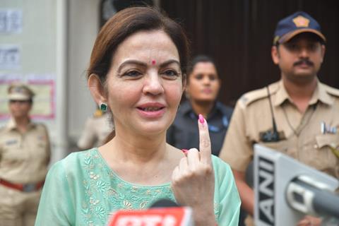 Neeta Ambani cast their votes in Mumbai