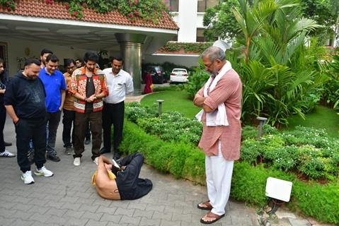 Nana Patekar snapped promoting their upcoming film 'Vanvaas'