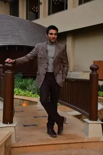 Pratik Gandhi snapped promoting their upcoming series 'Agni'