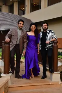 Divyendu Sharma, Saiyami Kher and Pratik Gandhi snapped promoting their upcoming series 'Agni'