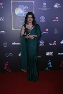 Rashmika Mandanna snapped walking down the red carpet at the closing ceremony of IFFI 2024
