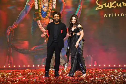 Allu Arjun and Rashmika Mandanna attend the press conference of 'Pushpa 2: The Rule'