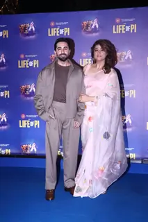 Ayushmann Khurrana and Tahira Kashyap Khurrana  snapped at the pre-function of the opening show of 'Life of Pi'
