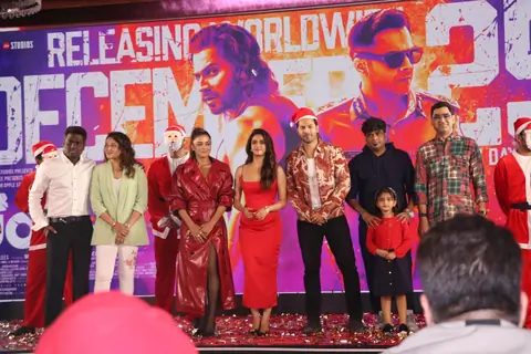 Varun Dhawan, Atlee Kumar, Wamiqa Gabbi and Keerthy Suresh  snapped promoting Baby John