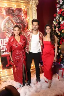 Varun Dhawan, Wamiqa Gabbi and Keerthy Suresh  snapped promoting Baby John