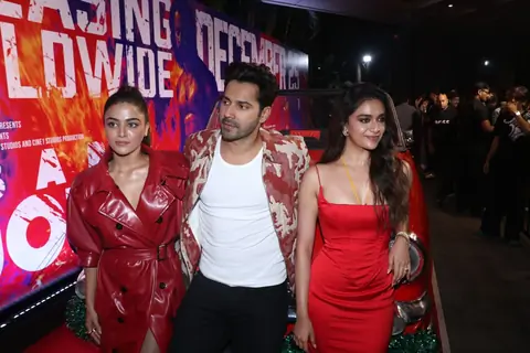 Varun Dhawan, Wamiqa Gabbi and Keerthy Suresh  snapped promoting Baby John