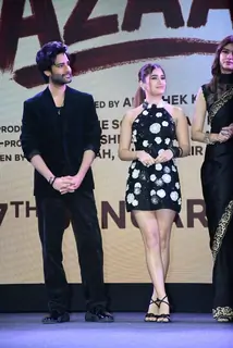 Rasha Thadani and Aman Devgan snapped at the trailer launch of 'Azaad'