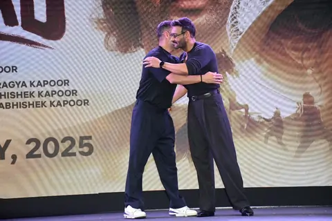 Ajay Devgn and Abhishek Kapoor snapped at the trailer launch of 'Azaad'