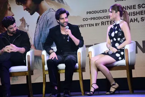 Mohit Malik, Rasha Thadani and Aman Devgan snapped at the trailer launch of 'Azaad'