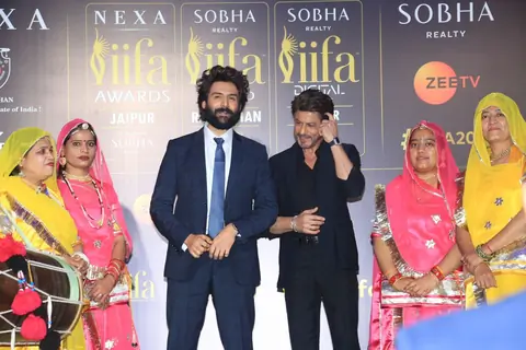 Shah Rukh Khan and Kartik Aaryan snapped at the 25th IIFA Awards press conference