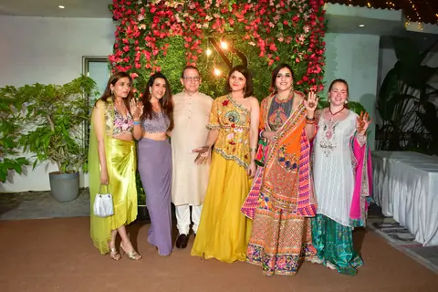 Mannara Chopra snapped at the Siddharth Chopra's Mehndi Ceremony