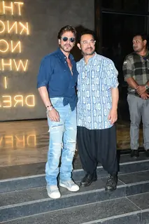 Shah Rukh Khan and Aamir Khan snapped at the special screening of Loveyapa at Excel Entertainment’s office