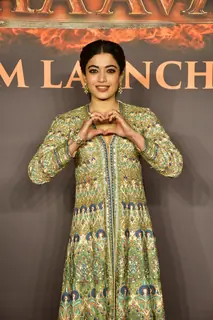 Rashmika Mandanna snapped at Chhaava Album Launch