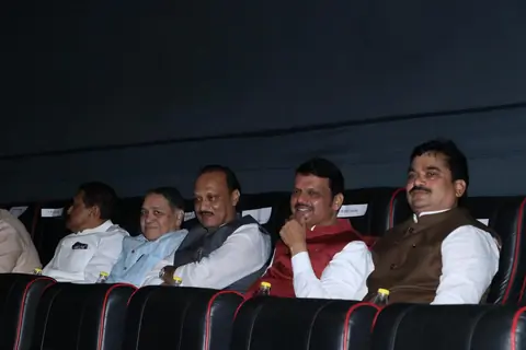 Devendra Fadnavis visit PVR INOX to watch Chhaava