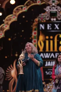 Sriram Raghavan, Arijit Biswas Pooja Ladha Surti, Anukriti Pandey win the award for the Best Story (Adapted) at the NEXA IIFA Awards 2025 for Merry Christmas 