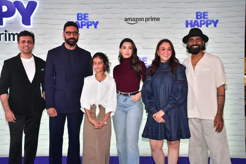 Abhishek Bachchan, Remo Dsouza, Nora Fatehi and Lizelle D'Souza grace the premiere of Be Happy