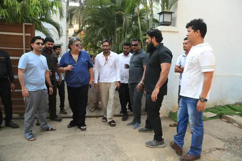 Ajay Devgn and Bharat M snapped in the city