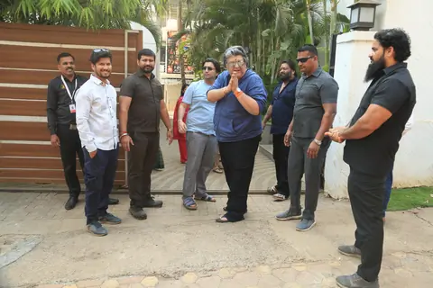 Ajay Devgn and Bharat M snapped in the city