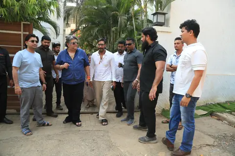 Ajay Devgn and Bharat M snapped in the city